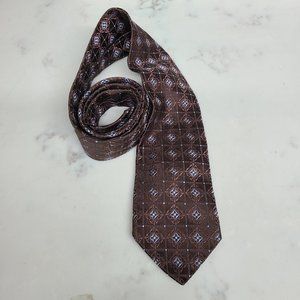 Ike Behar Tie Silk Brown Blue